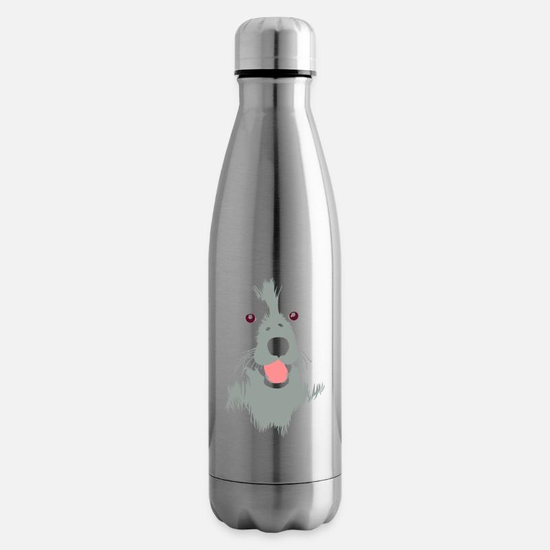 Face de chien - Bouteille isotherme - argent clair