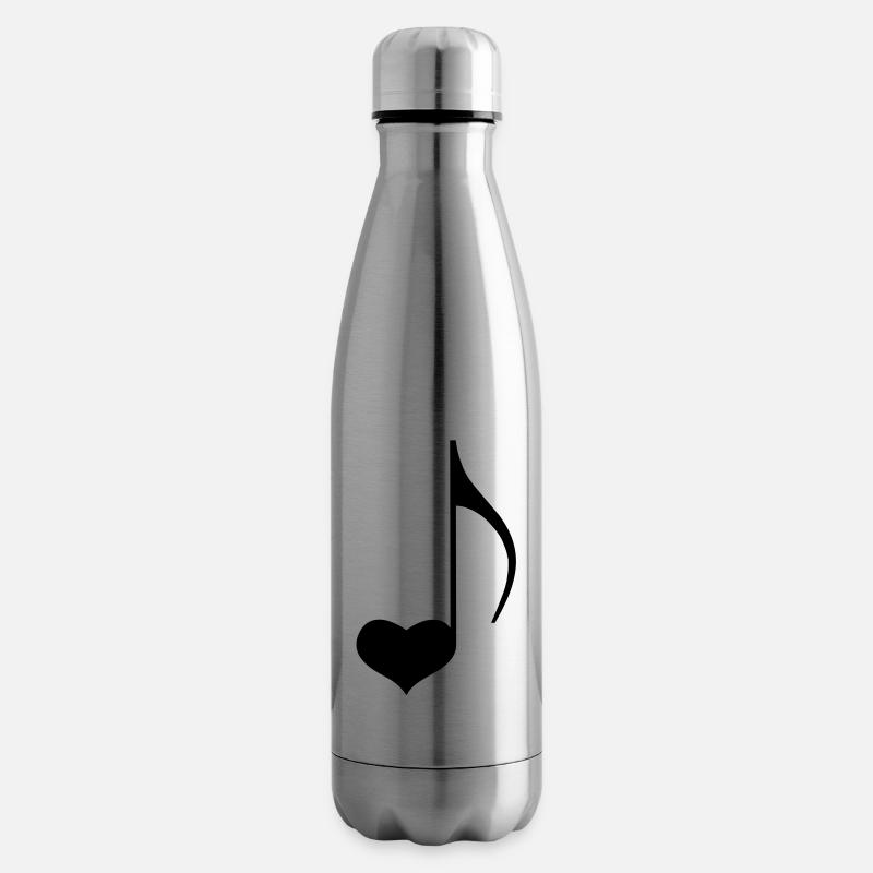 Musique Note d'amour - Bouteille isotherme - argent clair