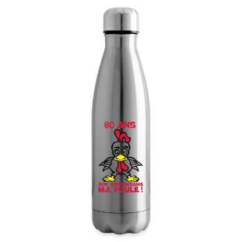 80 ans bon anniversaire ma poule - Bouteille isotherme - argent clair - Droite
