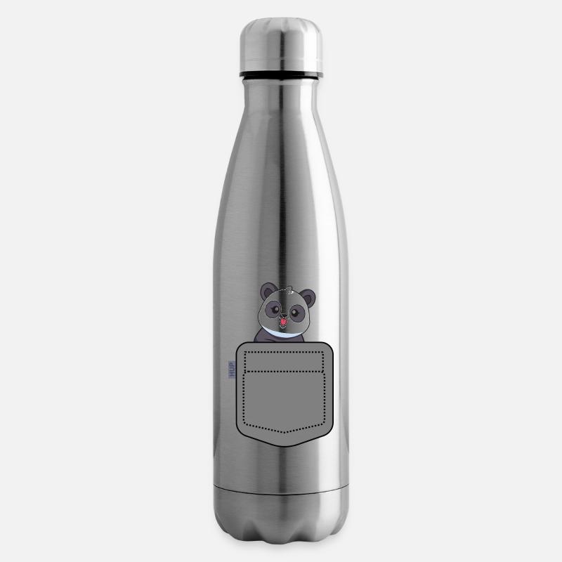 Panda in der Tasche - Isolierflasche - Lightsilver