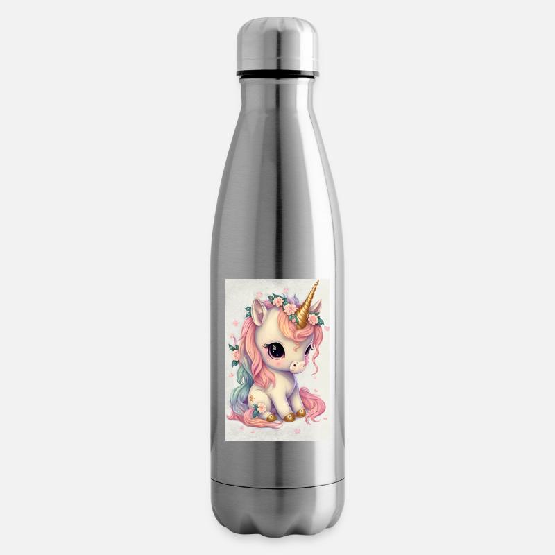 Baby Einhorn in voller Blüte - Isolierflasche - Lightsilver