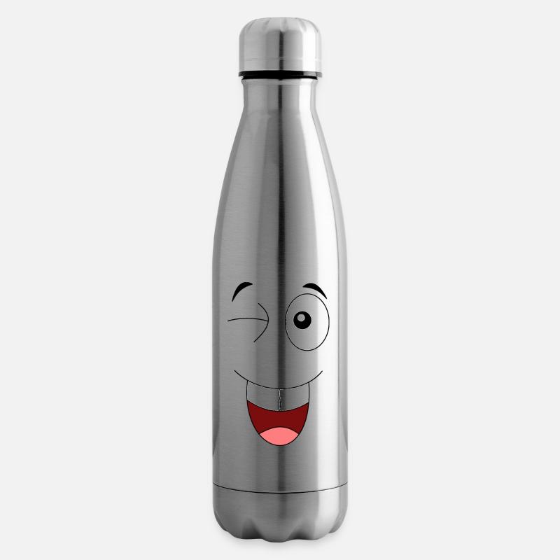 Zwinker Gesicht - Isolierflasche - Lightsilver