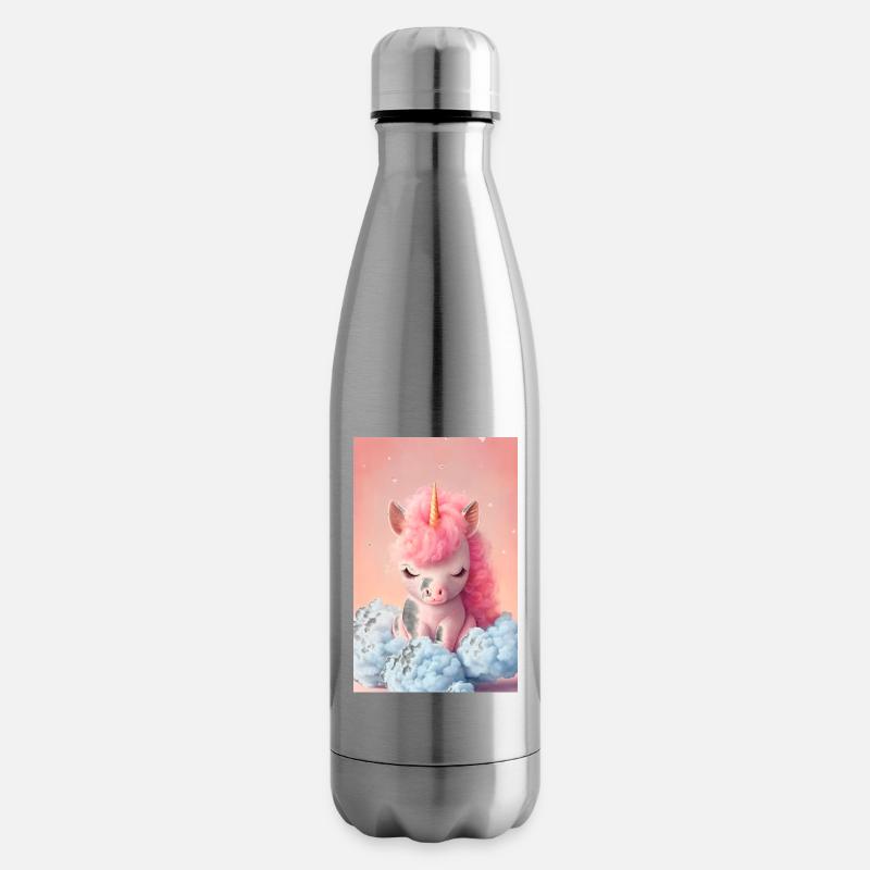 adorable sleeping baby unicorn on a cloud - Isolierflasche - Lightsilver