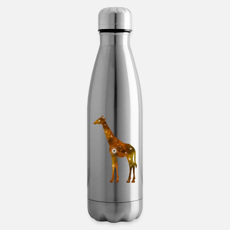 Galaxy Giraffe - Insulated Water Bottle - silver