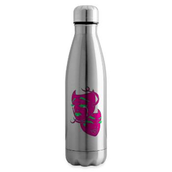 Beautiful female paint art Face colorful woman - Insulated Water Bottle - silver - Right