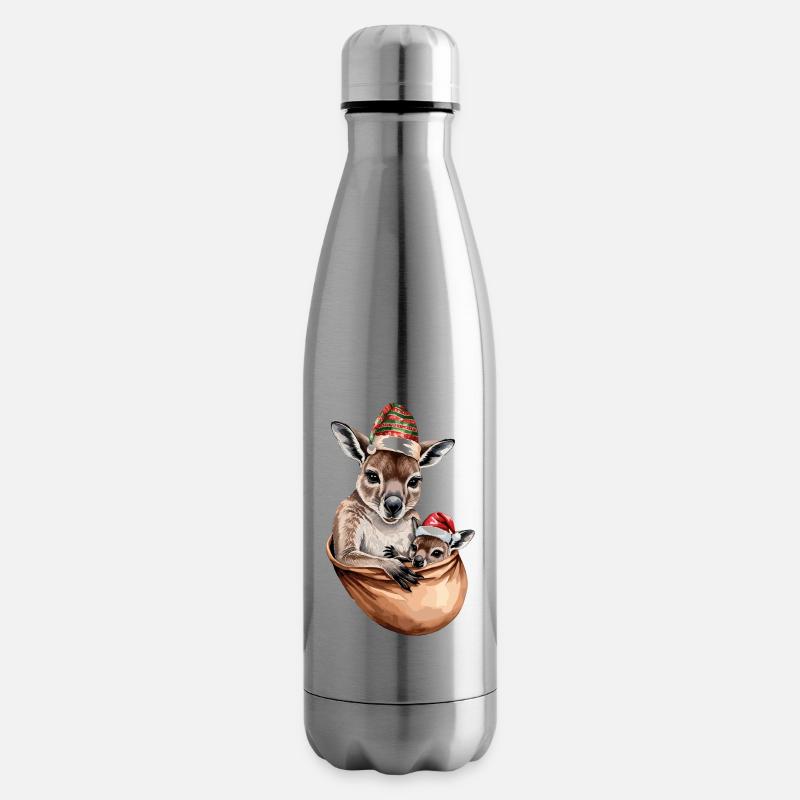 Weihnachtliche Kängurus - Isolierflasche - Lightsilver
