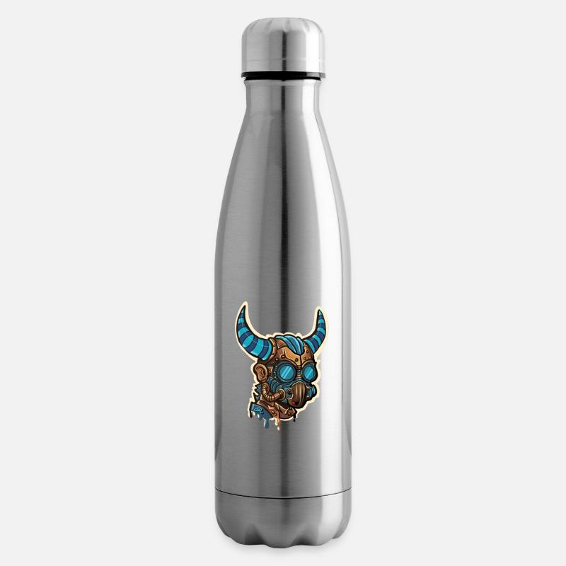 Bläulich-gehörnte Steampunk-Maske - Isolierflasche - Lightsilver