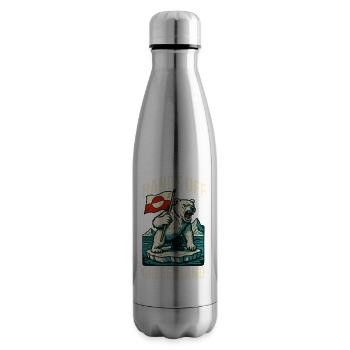 Hands Off Greenland Flag Arctic Polar Bear - Isolierflasche - Lightsilver - Rechts