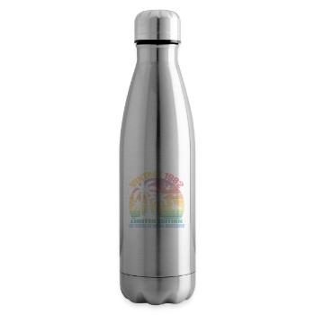 Vintage 1982 - 40 Years Old, 40th Birthday Gift - Insulated Water Bottle - silver - Right