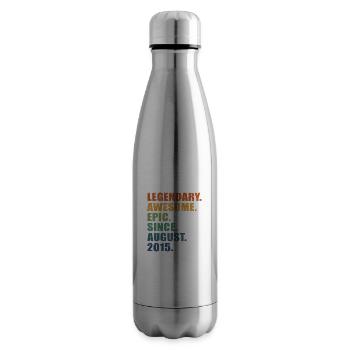 8th Birthday, August 2015, 8 Year Anniversary - Insulated Water Bottle - silver - Right