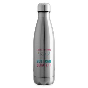 Cant Fix Stupid But Can Sedate It Dental Assistant - Insulated Water Bottle - silver - Right