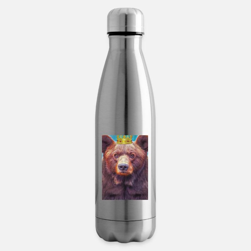 Bär mit Krone - Isolierflasche - Lightsilver