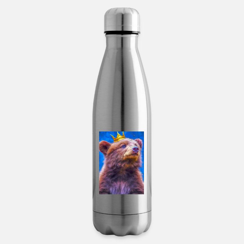 Bär mit Krone - Isolierflasche - Lightsilver
