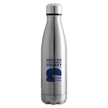 Comedian Will I Knit Today - Insulated Water Bottle - silver - Right