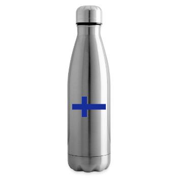 Drapeau national de la Finlande - Bouteille isotherme - argent clair - Droite