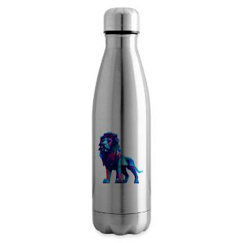Lions polygonaux - Bouteille isotherme - argent clair - Droite