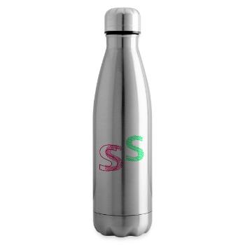 Lettre S - Bouteille isotherme - argent clair - Droite