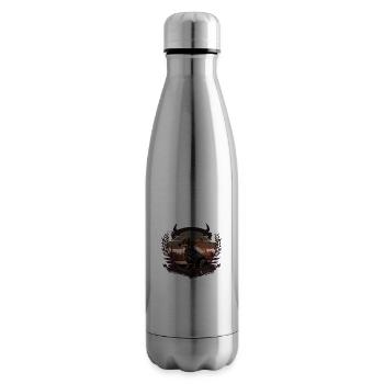 Dachshund hunting dog with sun - Insulated Water Bottle - silver - Right