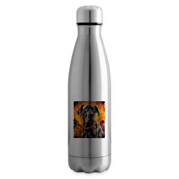 Great Dane Dog Portrait - Insulated Water Bottle - silver - Right