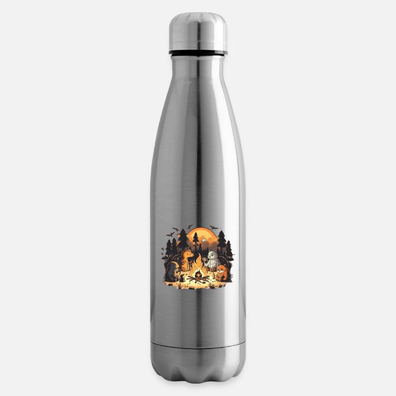 Tiere am Lagerfeuer - Isolierflasche - Lightsilver