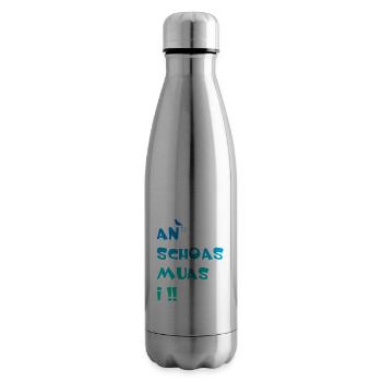 Lustiger Spruch Österreich. An Schas muas i. - Isolierflasche - Lightsilver - Rechts