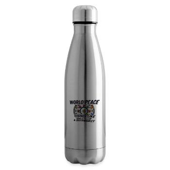Frieden Weltfrieden DIY Spruch - Isolierflasche - Lightsilver - Rechts