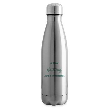 Knitter A Day Without Knitting - Insulated Water Bottle - silver - Right