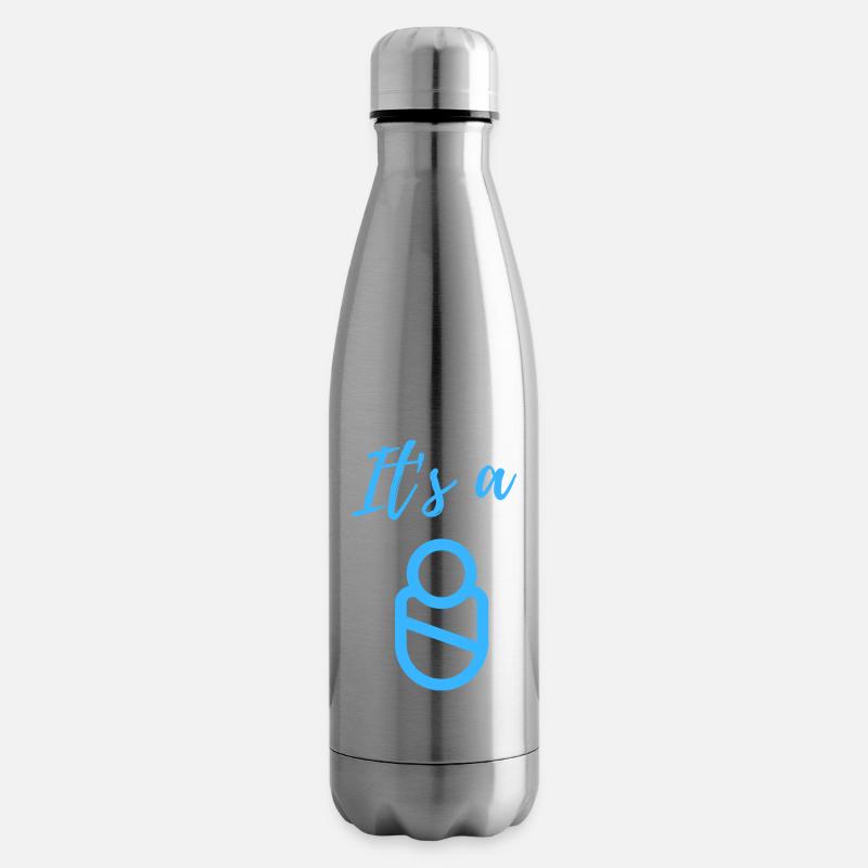 Baby Ankündigung - Junge - Schwangerschaft - Isolierflasche - Lightsilver