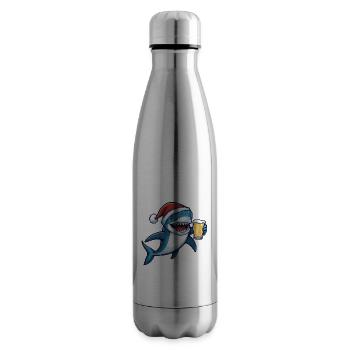Hai Weihnachten Bier Lustig - Isolierflasche - Lightsilver - Rechts