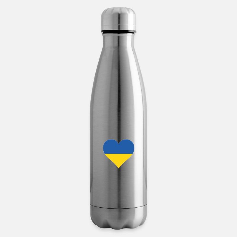 Ukraine Herz - Isolierflasche - Lightsilver