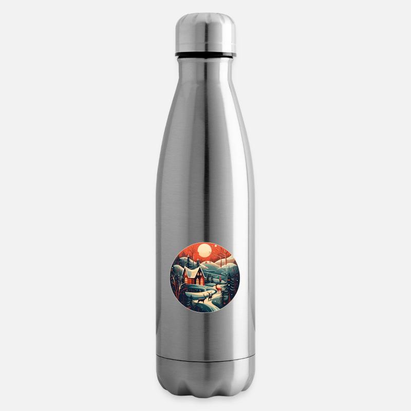 Weihnachtswinterlandschaft - Isolierflasche - Lightsilver