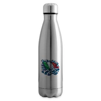 Italy Flag Water Sea Waves Ocean - Insulated Water Bottle - silver - Right