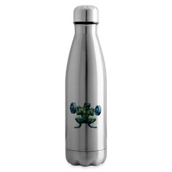 Muskulöser Frosch Gewichtheber Fitness - Isolierflasche - Lightsilver - Rechts