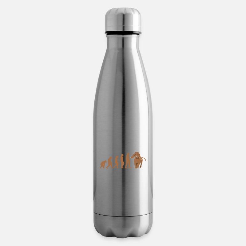 Evolution Dachshund - Insulated Water Bottle - silver