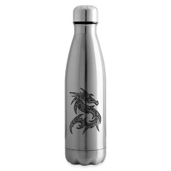 FANTASY DRAGON - dot painting art 2 - Bouteille isotherme - argent clair - Droite
