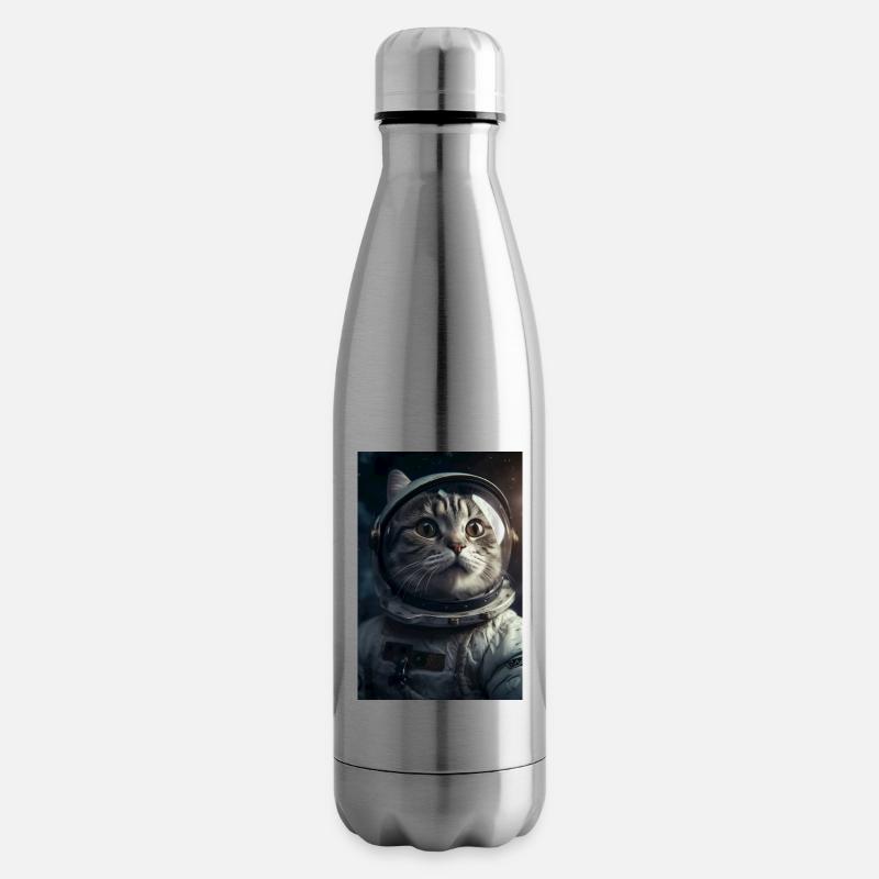 Cadeau d’astronaute chat - Bouteille isotherme - argent clair