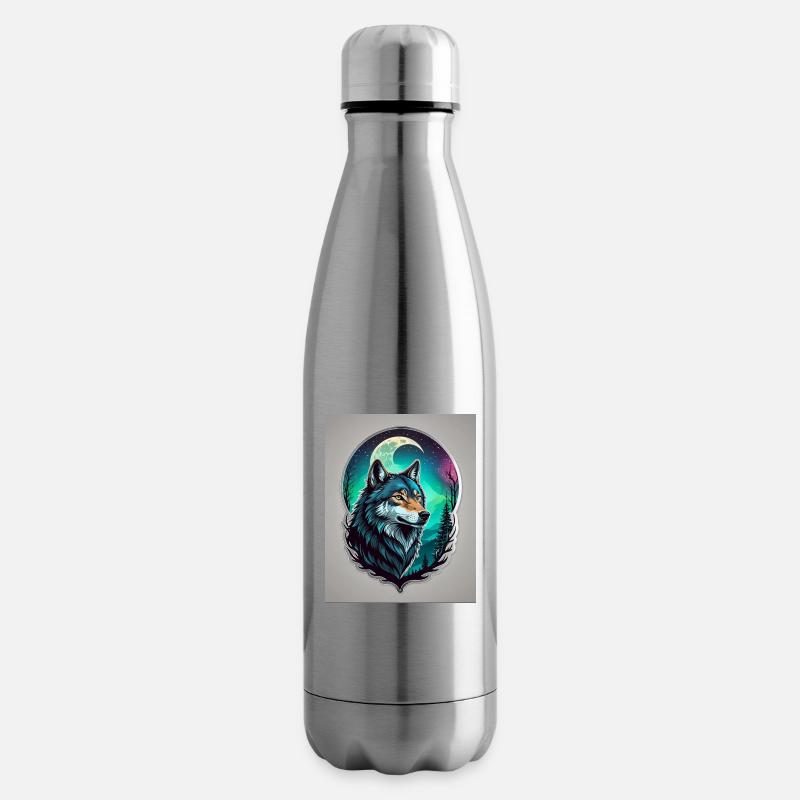Wolf in der Nacht - Isolierflasche - Lightsilver