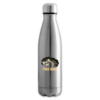 Hugging hedgehogs - Insulated Water Bottle - silver - Right