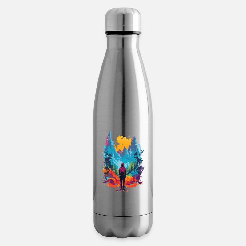 Wandern Berge Bunt - Isolierflasche - Lightsilver