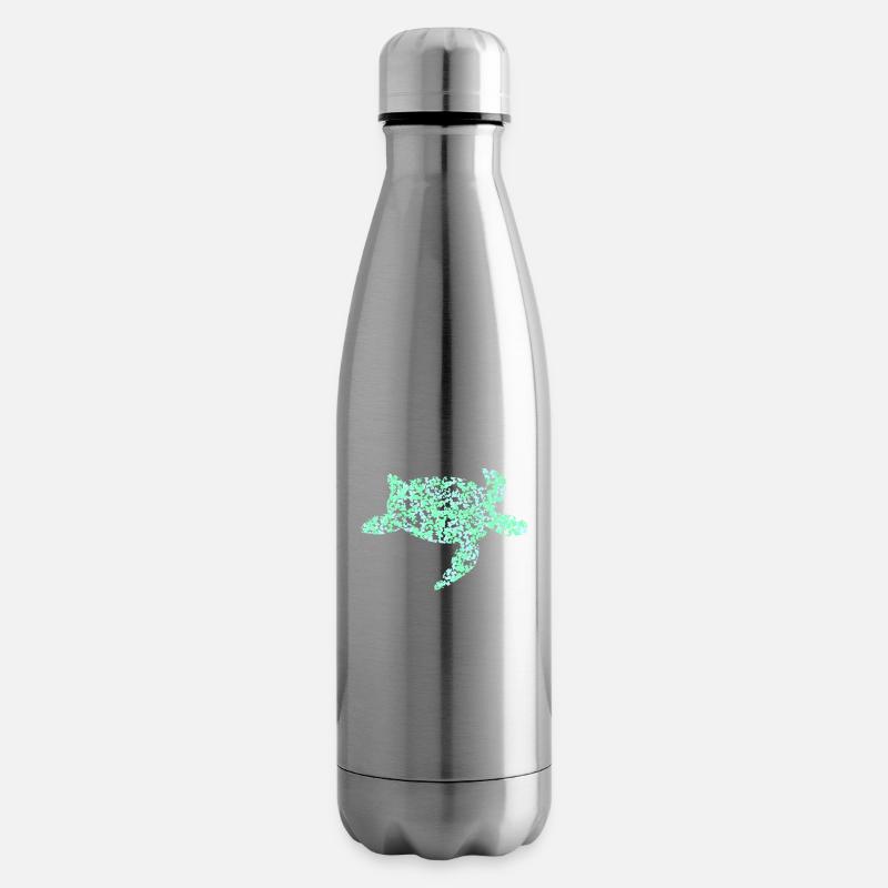 türkise Schildkröte - Isolierflasche - Lightsilver