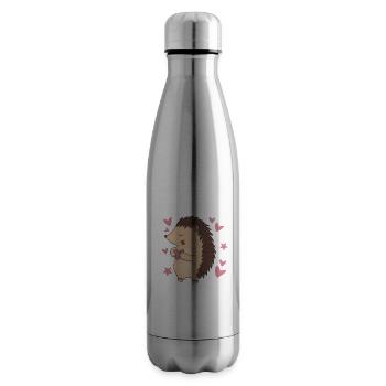 Hedgie Qu'est-ce que tu veux dire tu ne peux pas m'embrasser Hérisson - Bouteille isotherme - argent clair - Droite