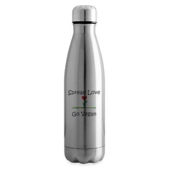 Spread Love - Go Vegan - Insulated Water Bottle - silver - Right