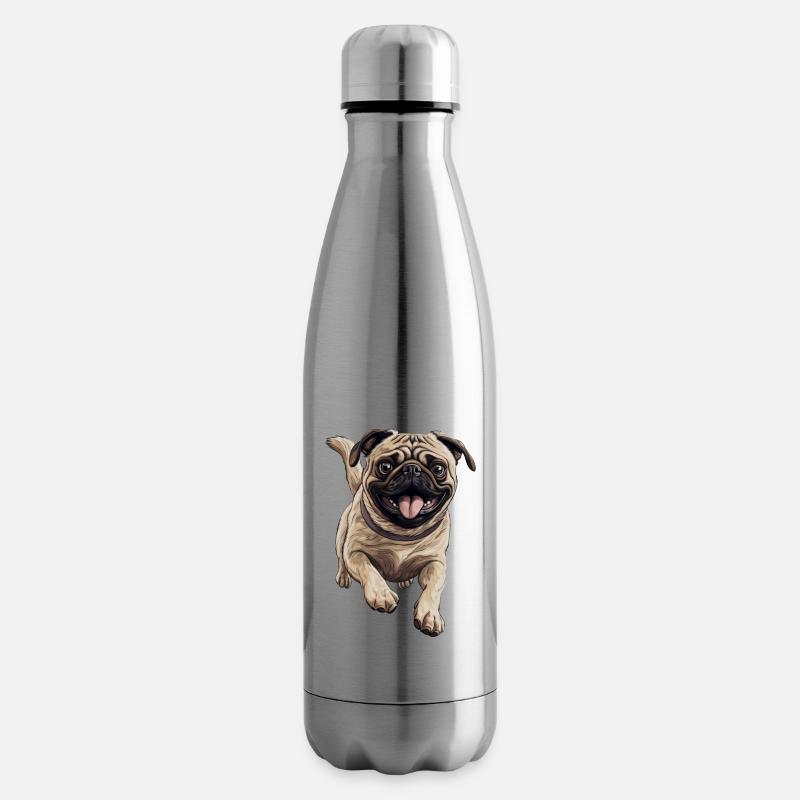 Mops sprintet - Isolierflasche - Lightsilver
