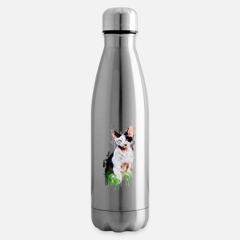 chat - Bouteille isotherme - argent clair