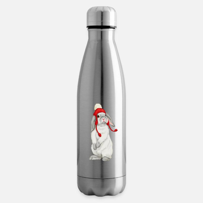 Winter rabbit - Insulated Water Bottle - silver