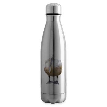 Pélican curieux, motif animalier drôle d’oiseau - Bouteille isotherme - argent clair - Droite
