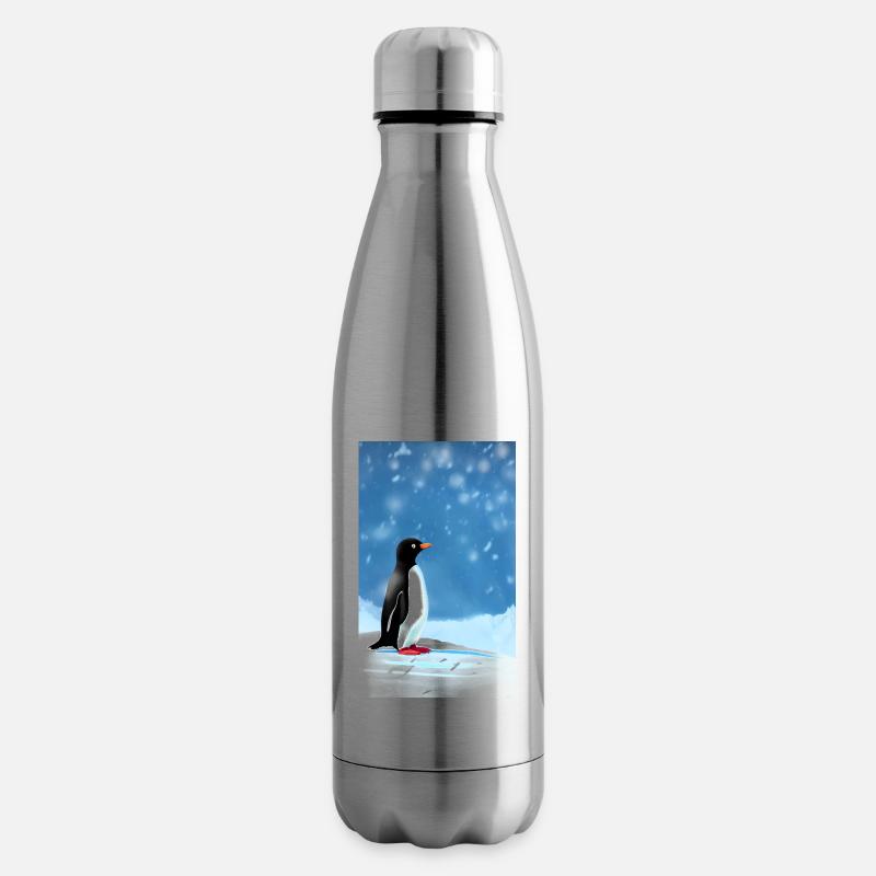 Süßer Pinguin im Schnee - Isolierflasche - Lightsilver