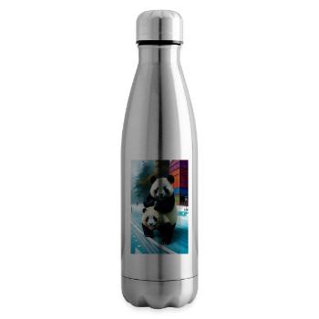 Panda ́s is watching you - Insulated Water Bottle - silver - Right