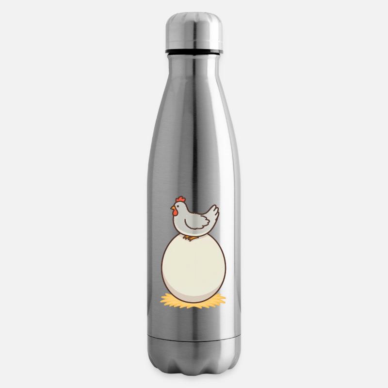 Huhn und Ei - Isolierflasche - Lightsilver