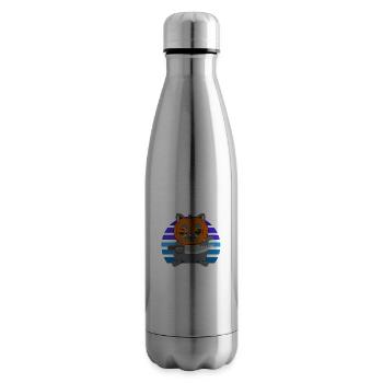 Halloween Cat Pumpkin Head - Insulated Water Bottle - silver - Right
